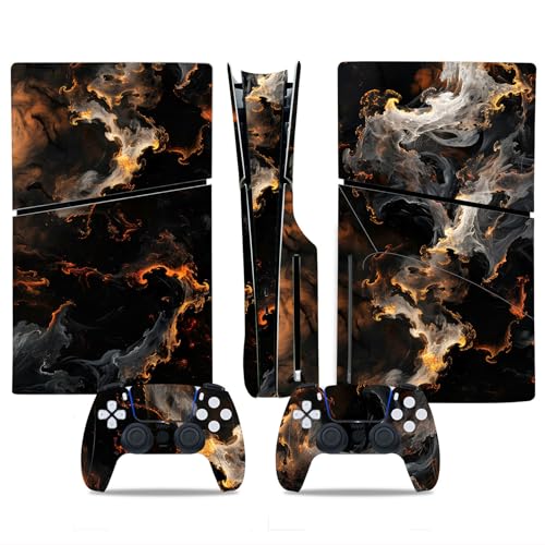 Console Skin Sticker Wrap Compatible with PS5 Slim Disc (Gold) | Protective Vinyl Decal, Game Controller Cover - color: Gold