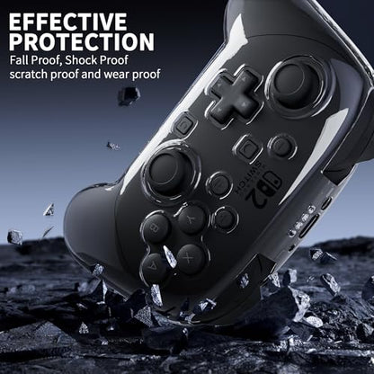 FANPL Case for Nintendo Switch 2 Pro Controller, Clear Hard Cover for Switch 2 Pro - Comfortable Grip