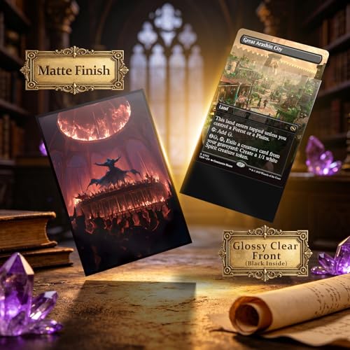 MTG Card Sleeves -Raucous Theater- Surveil Lands - Ultra Clear Front & Matte Finish Back, 100 Count Standard Size Matte Art Sleeve for Magic the Gathering - color: Raucous Theater