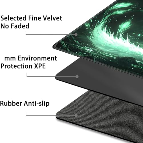 for MTG Game Playmat - 24 x 14 inches with Dices and Storage Bags, Non-Slip Base for TCG and Board Game Card Mats, Trading Card Games Mat, Enchanted Glowing Fox Pattern Collectible Card Playmats - color: Jv-playmat-p7-1-d117
