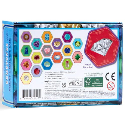 eeBoo: Memory & Matching Game- Little Gemstones - 18 Pairs to Memorize, Colorful Gems, Encourages Recognition, Concentration Skills, Kids Ages 5+ - style: Gemstones