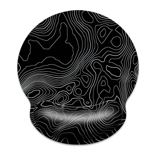 Gaming Mouse Pad Wrist Support,Ergonomic Mouse Pad with Wrist Rest,Comfortable Mousepad with Smooth Wrist Rest,Pain Relief Mouse Pads for Non-Slip Base,Computer,Laptop,Office，Home（Black Lines） - color: Black lines