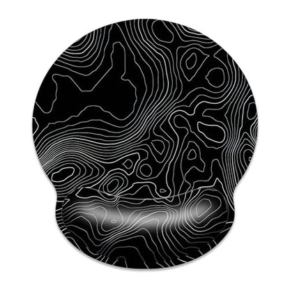 Gaming Mouse Pad Wrist Support,Ergonomic Mouse Pad with Wrist Rest,Comfortable Mousepad with Smooth Wrist Rest,Pain Relief Mouse Pads for Non-Slip Base,Computer,Laptop,Office，Home（Black Lines） - color: Black lines
