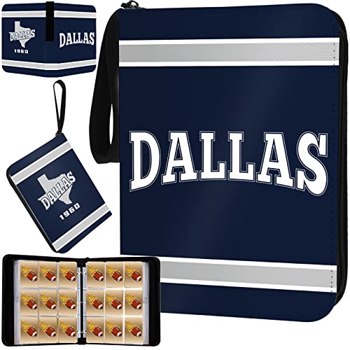 Football Card Binder with Sleeves 900 Pocket, Dallas Football Card Holder for Trading Cards Sports Card 3 Ring Binder Folder Collector Album Storage Book Case for Kids Boys Girls Gift (Navy) - color: DALLAS-Navy, size: 900