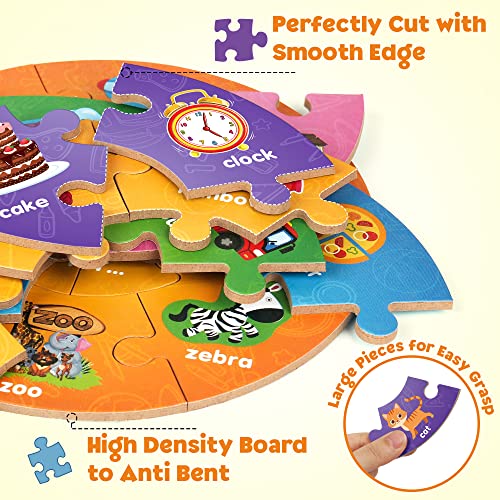 SYNARRY Number and Alphabet Puzzles for Kids Ages 4-6, Alphabet Learning Toys for Kids Ages 3-5, ABC Puzzles Preschool Learning Activities Educational Toys Gifts for 3 4 5 6 7 8 Year Old Boys Girls - style: ABC+numbers(circle)