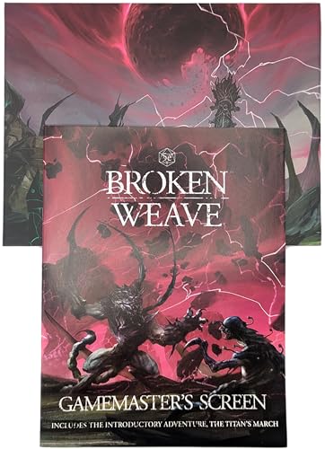Cubicle 7 Broken Weave Gamesmaster Screen - RPG Board Card Game Accessory and The Titan’s March Book- For 1+ Players and Ages 14+