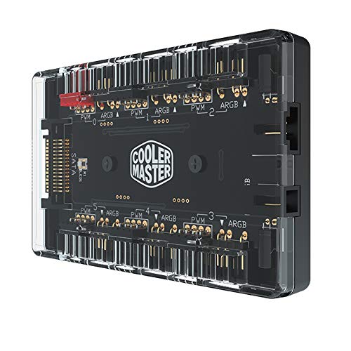 ARGB and PWM Fan HUB,6 Ports for Addressable RGB Lighting,1 to 6 Multi Way Magnetic backplane Splitter 5V/3PIN Case Fan Hub Adapter - style: 1to6 ARGB&PWM Fan Hub