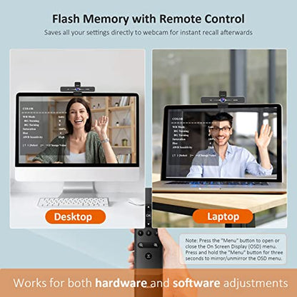 Zoom Certified, NexiGo N970P 4K Webcam, Onboard Flash Memory, Al-Powered Auto-Framing, Adjutable Field of View, Sony Sensor, Dual AI Noise-Cancelling Mics, Works with Teams/Zoom/Webex/Google - style: Webcam 4K with Remote