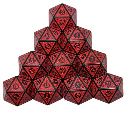 SmartDealsPro 10-Pack Retro 26mm Large 20 Sided Dice D20 Polyhedral Dice for DND RPG MTG Table Game(Retro Red) - color: Retro Red