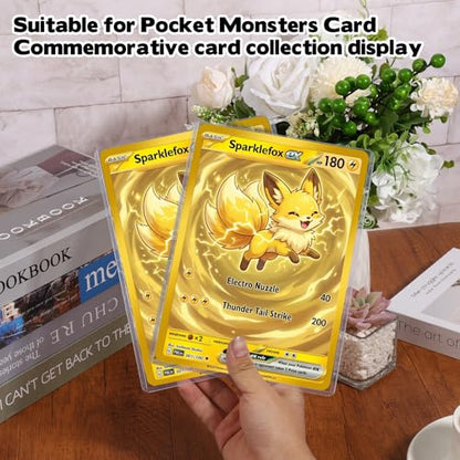 Rainmae 12 Pack 5.4" x 7.5" Jumbo Card Sleeves, Rigid Photocard Protectors for Oversized Trading Cards Sheet Protectors, Paper Sleeves Jumbo Sports Cards Sleeves Hard Plastic Document Holder Protector - size: 5.4" x 7.5"(12 Pcs)