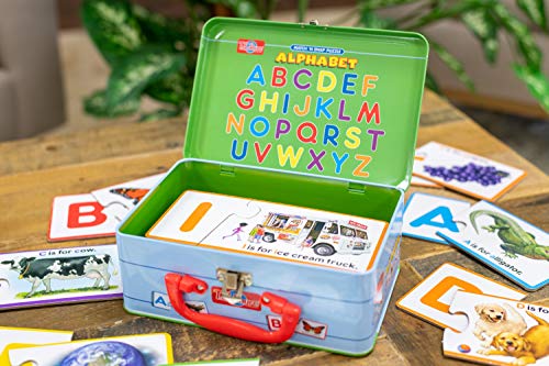 TS Shure by Bendon Alphabet Letters 28-Piece Matching Puzzle with Tin Storage Case Pre-School Kindergarten Learning 51471 - style: Alphabet Letters Puzzle Pair