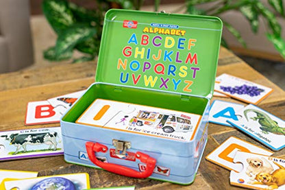TS Shure by Bendon Alphabet Letters 28-Piece Matching Puzzle with Tin Storage Case Pre-School Kindergarten Learning 51471 - style: Alphabet Letters Puzzle Pair