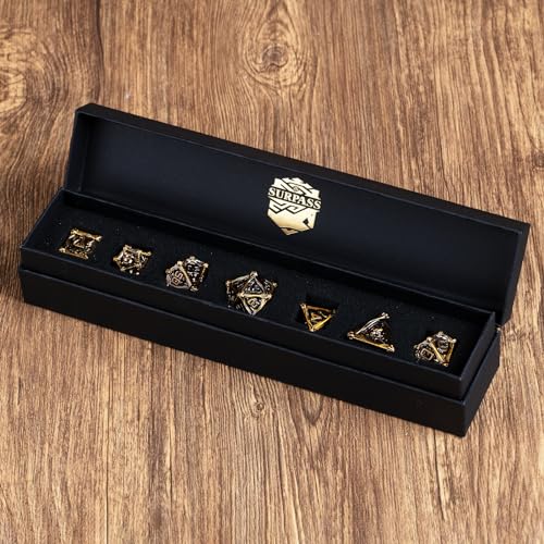 Surpass DND dice Set Metal dice Role Playing Metal Polyhedral Dice Dungeons and Dragons Dice (Gookin) - color: Gookin