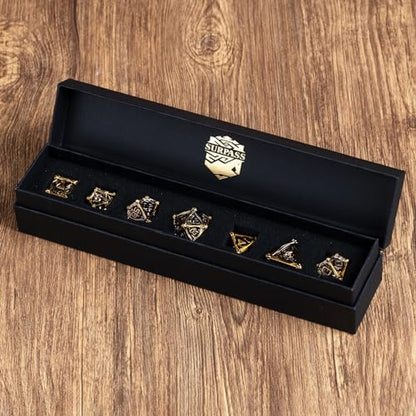 Surpass DND dice Set Metal dice Role Playing Metal Polyhedral Dice Dungeons and Dragons Dice (Gookin) - color: Gookin