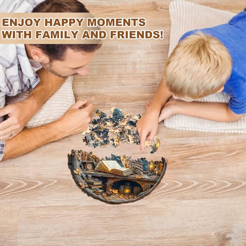WOODBESTS Wooden Puzzles for Adults - Moonlit Owl Wooden Jigsaw Puzzle, Unique Animal Wood Puzzles Adult, Xmas Puzzle Gifts for Puzzles Lovers(200 Pcs, M, 11.4"x11.4") - size: Medium