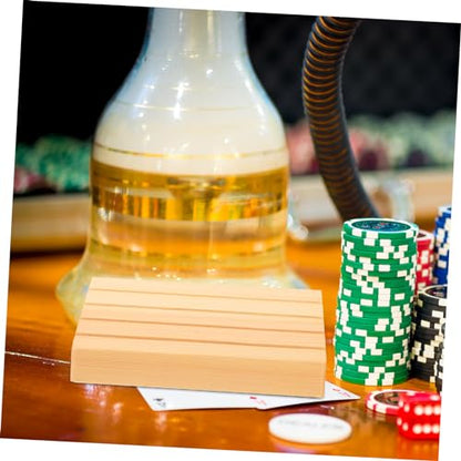 2pcs Wooden Card Holder Stand Simple Design for Display for Games and Home Decor Made from for Seniors