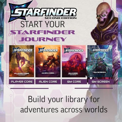Starfinder Player Core Special Edition - Complete Rulebook, 10 Ancestries, 6 Classes - Tabletop RPG - Limited Deluxe Faux Leather Hardcover with Metallic Deboss and Bound-in Ribbon Bookmark