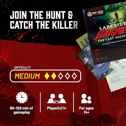 Hunt A Killer: Lakeside Slaughter, Immersive Murder Mystery Game, Interactive Crime Solving Experience, 90–120 Min Playtime, Ages 14+, Gifts for Mom - style: Lakeside Slaughter