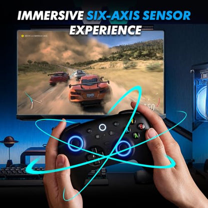 8BitDo Ultimate 2 Wireless Controller, Game Gamepad for PC Android Steam Deck with TMR Joysticks, Switchable Hall Effect/Tactile Triggers, RGB Fire Ring, PC Steam Gamer Gift - color: Black