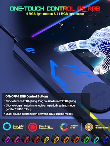 TopMade Wireless Charging Mouse Pad, RGB Gaming Mousepad, 35.4" x 15.8" Extra Large Waterproof Keyboard Desk Pad, Computer Desk Mat, Cosmic Planet (Includes 20W PD Power Adapter & 6.56ft Woven Cable) - color: RGB Cosmic Planet-35.4"x15.8"-with Adapter