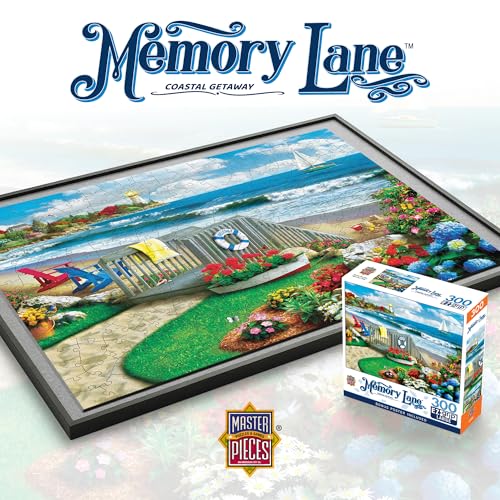 MasterPieces 300 Piece EZ Grip Jigsaw Puzzle – Coastal Getaway Beach Scene – Large Piece Puzzles for Seniors, Adults, and Family – Eco-Friendly, Non-Glare Finish, Relaxing 18" x 24" Puzzle - size: 300 Piece