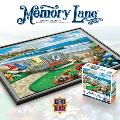 MasterPieces 300 Piece EZ Grip Jigsaw Puzzle – Coastal Getaway Beach Scene – Large Piece Puzzles for Seniors, Adults, and Family – Eco-Friendly, Non-Glare Finish, Relaxing 18" x 24" Puzzle - size: 300 Piece