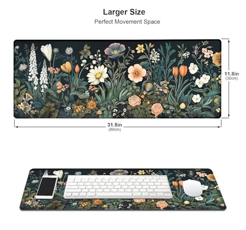 Large Mouse Pad, Desk Mat Computer Keyboard Pad Non-Slip Rubber Base Waterproof with Stitched Edges for Laptop Gaming, Office & Home 31.5 x 11.8 Inch (XL-05) - color: Xl-05