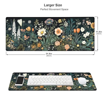 Large Mouse Pad, Desk Mat Computer Keyboard Pad Non-Slip Rubber Base Waterproof with Stitched Edges for Laptop Gaming, Office & Home 31.5 x 11.8 Inch (XL-05) - color: Xl-05