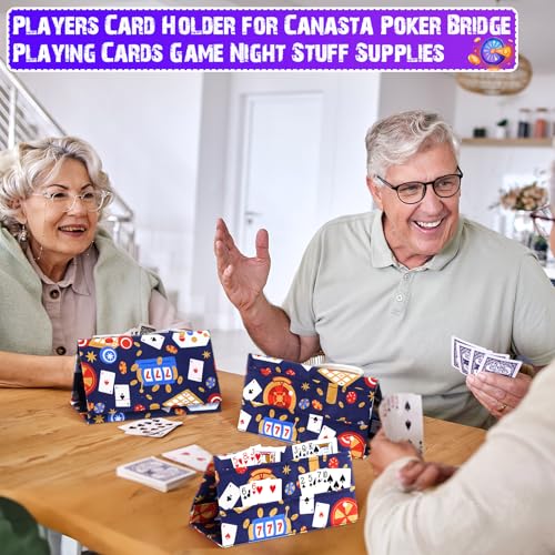 Eersida 2 Pack Bingo Card Holder for Pull Tabs Playing Card Holder Bingo Accessories Canasta Poker Bridge Family Game Night Supplies for Adults (Cute Style) - style: Cute Style
