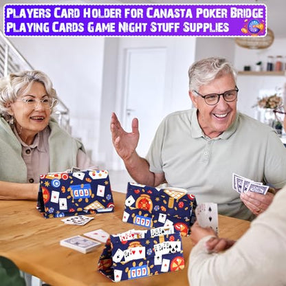 Eersida 2 Pack Bingo Card Holder for Pull Tabs Playing Card Holder Bingo Accessories Canasta Poker Bridge Family Game Night Supplies for Adults (Cute Style) - style: Cute Style