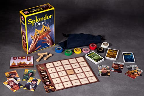 Splendor Duel Board Game - Two-Player Strategy Game for Intense Gem Collecting Battles - Fun Family Game for Kids and Adults, Ages 10+, 2 Players, 30 Minute Playtime, Made by Space Cowboys | A strategic two-player gem trading duel with multiple victory pa