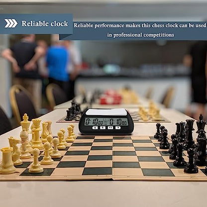 Digital Chess Clock Timer,QINFIEY Chess Timer for Board Games,Professional with Bonus Delay Count Down Up Function,Batteries Included