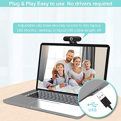 ToLuLu UHD 4K Webcam with Microphone, 8MP USB Computer Web Camera w/Tripod | and Privacy Shutter, External Webcam Pro Streaming Webcams PC Cam w/Mic Noise Reduction for Winsdows Mac OS Desktop Laptop - style: 4K Webcam with Cover & Tripod