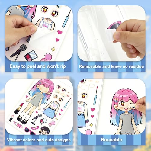 Career Stickers for Kids - 10 Sheets Make a Face Stickers Party Favors Activities Gifts for Toddler Grandkids Birthday School Classroom Supplies - style: Career