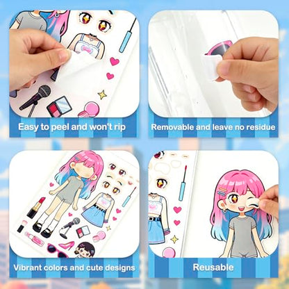 Career Stickers for Kids - 10 Sheets Make a Face Stickers Party Favors Activities Gifts for Toddler Grandkids Birthday School Classroom Supplies - style: Career