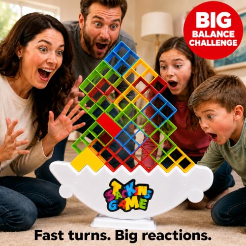 BBnote XL Giant 48PCS Stack Game for Adult & Kids, Tetra Board Tower Games for Family Travel Party, 2 Players Balance Stacking Toy, Team Toys Building Block - size: XL-48PCS