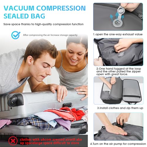 TANGCORLE Vacuum-Compressed Travel Backpack: Expandable, Airline-Approved Laptop Backpack—Unisex Business Backpack - color: Black-b42l