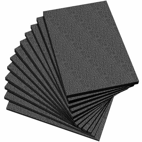 Frienda 12 Pcs 12" x 8" x 1" Polyethylene Foam Sheet Thick Black Packing Foam Padding Customizable PE Board Cushion Inserts for Cases Craft Shipping Moving DIY Projects Toolbox Storage - size: 12 x 8 x 1 inches