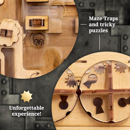 iDventure aMAZEing Safe, Money Puzzle Box for Adults, Box for Cash Gift | Mini Safe Brain Teaser, Money puzzle box for cash gift, Birthday Gift, Hidden Compartment, 3D Puzzle for Adults, Piggy Bank