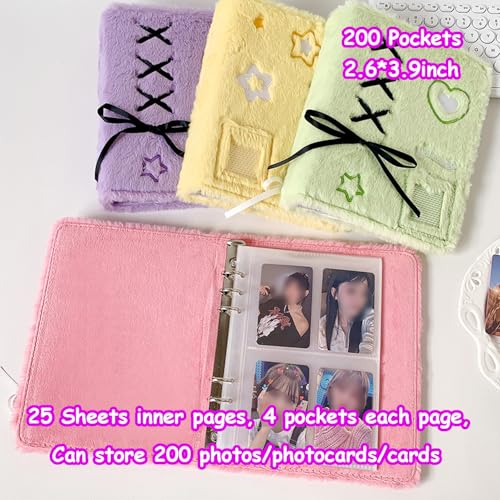 Kpop Photocard Binder with 6 Stickers Sheet & 50 Shinning Protective Sleeves Kpop Photocard Holder Book with Kpop Photocard, A5 Binder Photocard Album 30 Inner Pages with 240 Pockets (Mintgreen) - color: Mintgreen