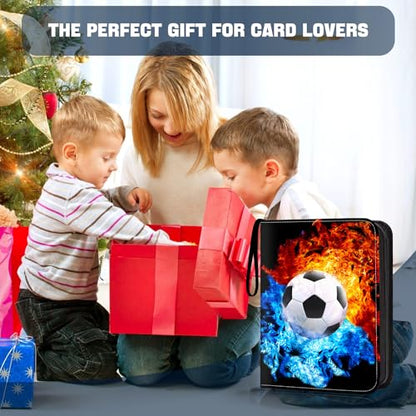 Soccer Card Binder with Sleeves, 9-Pocket Trading Card Holder Card Collectors Album 900 Cards, Card Folder for EURO 2024 Soccer Baseball Football Sport Trading Cards,TCG,MTG,PTG Games - color: Soccer-900