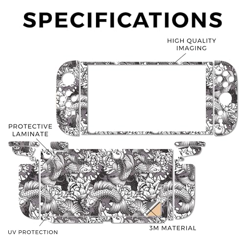 Glossy Glitter Gaming Skin Compatible with Nintendo Switch 2 Console Only - Angry Koi - Premium 3M Vinyl Protective Wrap Decal Cover - Easy to Apply | Crafted in The USA by MightySkins - color: Angry Koi, size: Switch 2 Console Skin Only, style: Glossy Gl