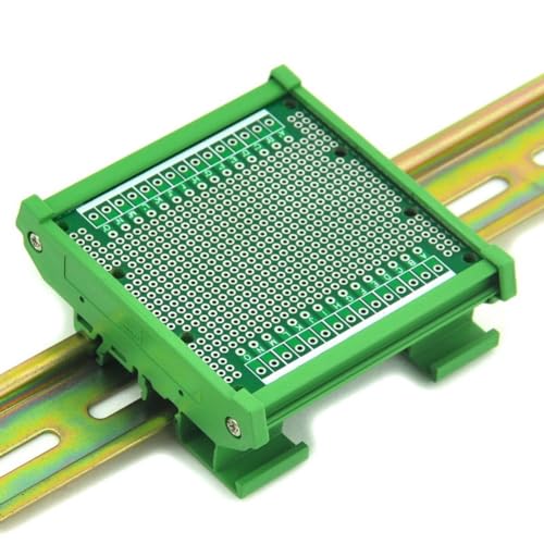 Electronics-Salon DIN Rail Mounting Carrier Housing with Prototype Board, PCB Size 77.4 x 72mm - size: PCB 77.4x72mm