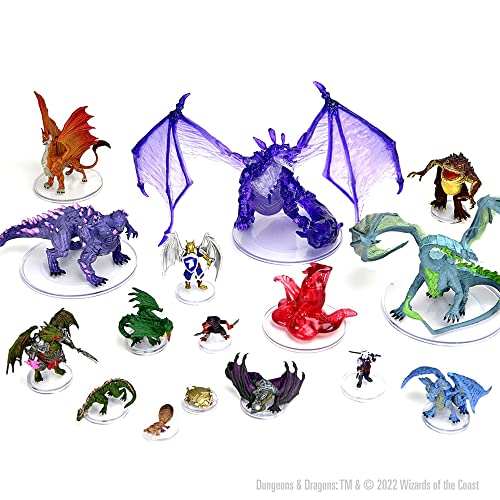 WizKids D&D Icons of The Realms: Fizban's Treasury of Dragons - Booster (Set22) - Contains 4 Miniatures, Pre-Painted, Pre-Assembled, Dungeons & Dragons - style: Booster