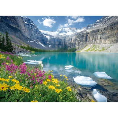 300 Piece Puzzle for Adults– Ice Lake & Wildflower Jigsaw Puzzle – Scenic Nature Puzzle for Relaxation – Great Gift for Adults, Teens & Kids – Fun & Soothing Art – 20.5 x 15 in - color: Ice Lake