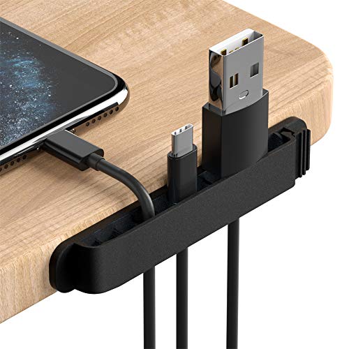 pzoz Cable Clips, 3 Pack Cord Organizer Charger Cable Management for Organizing Home Office Desk Phone Car Wire, Self Adhesive Cord Holders (Black) - color: Black