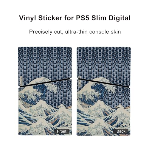 Skin Sticker Compatible with PS5 Slim Digital Console Controller (Blue) | Protective Decal Cover, Game Device Vinyl - color: Blue