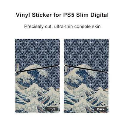 Skin Sticker Compatible with PS5 Slim Digital Console Controller (Blue) | Protective Decal Cover, Game Device Vinyl - color: Blue