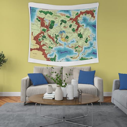 POLYMORPH PRINTS Greyhawk Indoor Wall Tapestry, Flanaess Advanced Dungeons and Dragons Indoor RPG Map Home Wall Decor | AD&D (80" x 68") - size: 80"L x 68"W