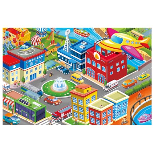 Jigsaw Puzzle Suitable for Children Aged 6-8. for Children Aged 8-10 - City Scenery 200-piece Jigsaw Puzzle. an Educational Toy Suitable for Boys and Girls, a Learning aid. - color: Traffic